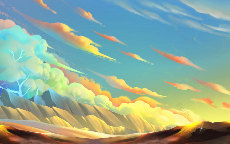 插画装饰火烧云春季插画插画图背景,插画/手绘图,插画/手绘图库,插画/手绘图下载,插画/手绘